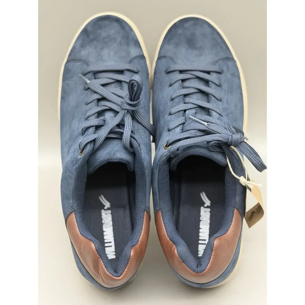 William Rast Luke Men’s 10M Blue Faux Suede Low Top Casual Sneakers New